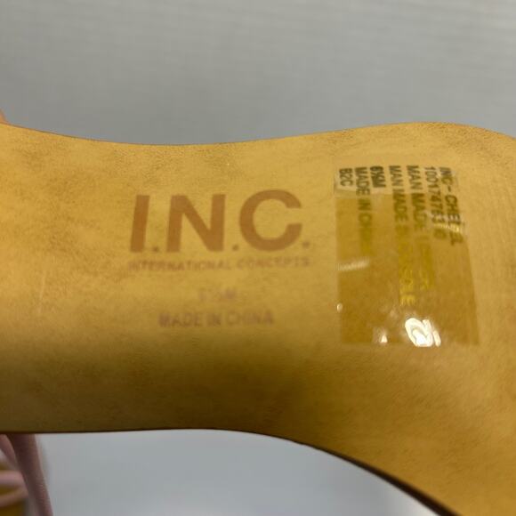 INC Chedel Pink Lace Up Wrapping Ankle Tie Dress Sandals 6.5M - Picture 9 of 10